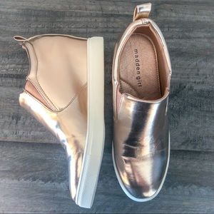 Madden Girl Rose Gold Pepee Wedge Sneakers 8.5